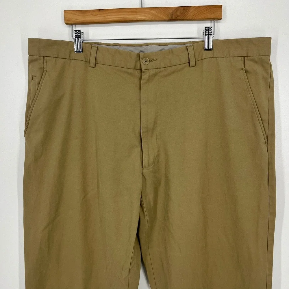 Kenneth Cole Reaction‎ Mens Khaki Tan Stretch Chino Pants 42x30 Solid